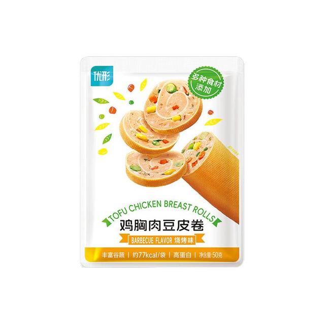 优形 鸡胸肉豆皮卷烧烤味50g*1袋