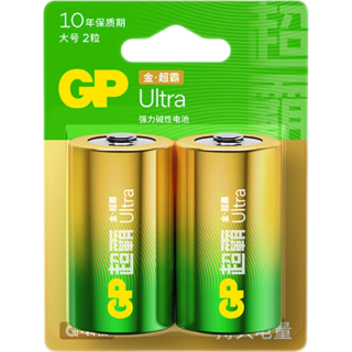 GP超霸 GP13AU-2IL2 碱性1号电池 2粒装