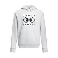 安德玛UA秋冬Rival男子抓绒运动休闲连帽卫衣6006388 峰顶白110 2XL