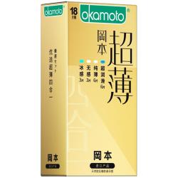 冈本 透薄系列 四合一安全套 14只
