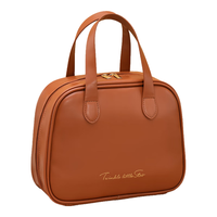 百草园化妆包护肤品收纳包大容量洗漱包美拉德防水旅行化妆品收纳袋 -摩卡棕【分区大容量-防水】