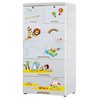 纳雅乐（NAYALER） 纳雅乐加厚抽屉式收纳柜 塑料宝宝衣柜婴儿储物柜儿童玩具五斗柜 58快乐王国 六层58*40*138cm