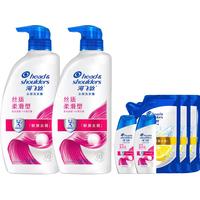 海飞丝 清爽柔顺去油屑洗发水露1.76kg头皮清洁控油洗头膏护发保湿