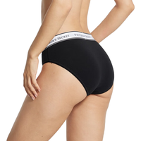 维多利亚的秘密（Victoria's Secret）棉质舒适内裤logo腰带中腰包臀女士三角裤简约纯色 54A2黑色 M