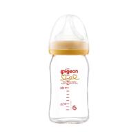 Pigeon 贝亲 经典自然实感系列 AA73 玻璃奶瓶 160ml 黄色 0月+