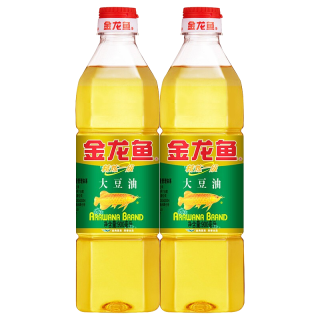金龙鱼大豆油家用炒菜烹饪食用油植物油烘焙烧烤宿舍用粮油 精选大豆油转基因 900mL*2瓶