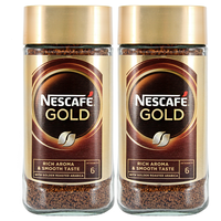 Nestlé 雀巢 Nestle 瑞士雀巢金牌速溶黑咖啡GOLD原味无添加冻干咖啡办公下午茶瓶装100g 200g 雀巢金牌烘焙200g*2瓶