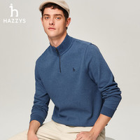哈吉斯（HAZZYS）男装上衣半开襟立领套头卫衣ABTZE0BDF33 蓝色BL 175/96A48