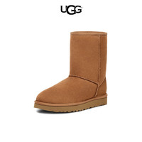 UGG雪地靴女士羊皮毛一体平底靴保暖抗寒 1016223CHE栗色 40