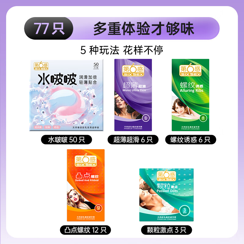 SIXSEX/第六感 超薄情趣 避孕套  光面型 颗粒型 螺纹型 标准