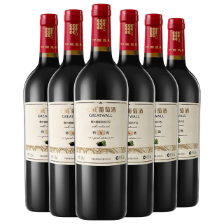 长城葡萄酒 长城特选5橡木桶解百纳干红葡萄酒750ml*6瓶整箱装红酒自营送礼