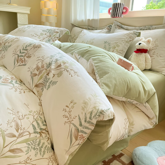 PLUS会员：AIDLI A类母婴级100%全棉磨毛加厚保暖四件套 200*230cm