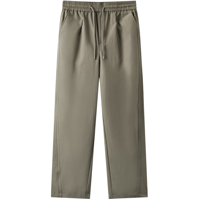 gxgjeans 美式斜纹面料简约基础宽松休闲裤 灰绿