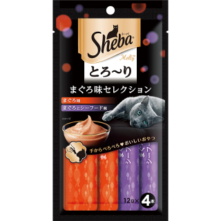 有券的上：希宝 原装进口猫条成猫猫粮猫零食吞拿鱼+海鲜12g*4条软包