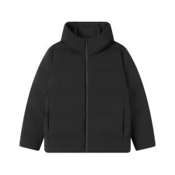 京东京造 羽绒服鹅绒服连帽25冬季无缝压胶外套 黑色 3XL
