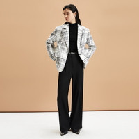 VEROMODA西服秋冬优雅气质通勤粗花呢亮片长袖外套女 S85本白色 175/92A/XL