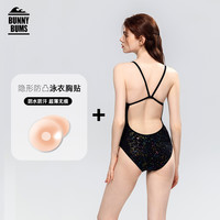 连体三角泳衣女2025竞速专业训练游泳馆高级感温泉游泳装 XL 黑夜星辰(大开背)泳衣+胸贴