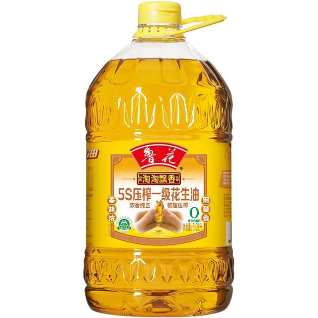 鲁花 淘淘飘香花生油6.08L压榨食用油厨房香味浓郁