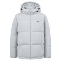 雪中飞 SNOWFLYING男士羽绒服连帽冬防寒通勤休闲时尚保暖纯色百搭外套轻户外羽绒衣 灰色|8159 185/100A