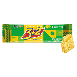 康师傅 3+2系列 清新柠檬味 苏打夹心饼干 125g