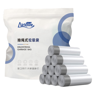 爱尔卫 加厚抽绳垃圾袋 5卷75只（45*50cm）