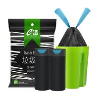 e洁 抽绳垃圾袋 80只（45*50cm） 黑色