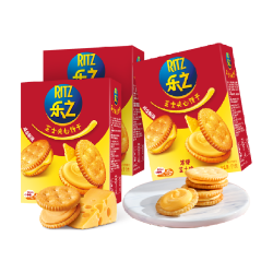 RITZ 乐之夹心可酥饼双重芝士味咸饼干多口味混合装休闲零食早餐