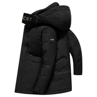 雪中飞 SNOWFLYING时尚百搭休闲户外短款防风保暖立领连帽派克极寒羽绒服 黑色|8056 180/96A(XL)