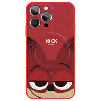 迪士尼（Disney）疯狂动物城苹果磁吸手机壳油画卡通尼克朱迪magsafe无线充电适用可爱男女款防摔保护套 【磁吸中国红】尼克-388707 iPhone15Plus