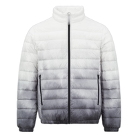 雪中飞 SNOWFLYING 秋冬轻薄羽绒男士拉链口袋防风袖口保暖男士短款秋羽绒 黑白渐变|9T84 180/96A