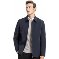 SHANSHAN杉杉【鸭绒】羽绒服秋冬男士翻领保暖羽绒夹克厚款商务行政外 深蓝色 180