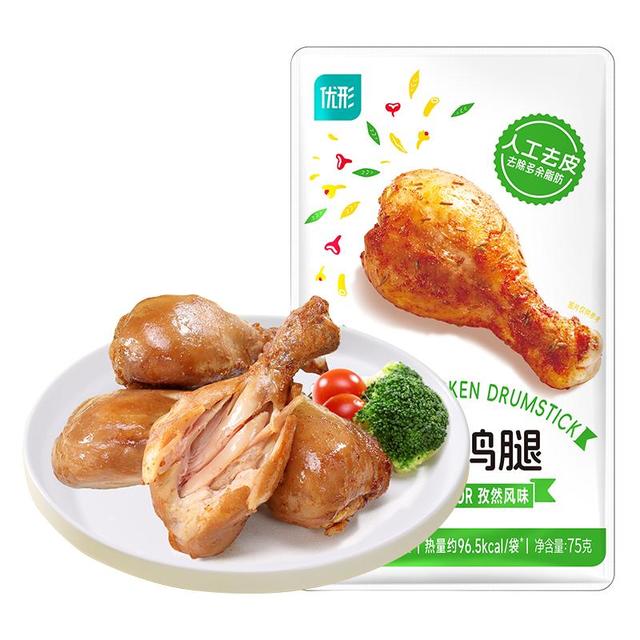 优形 去皮鸡腿 板烧10袋+孜然10袋 （75g*20袋）