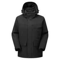 雪中飞 SNOWFLYING三合一款冲锋衣羽绒服秋冬连帽轻户外运动保暖时尚羽绒外套男 几何黑 170/88A