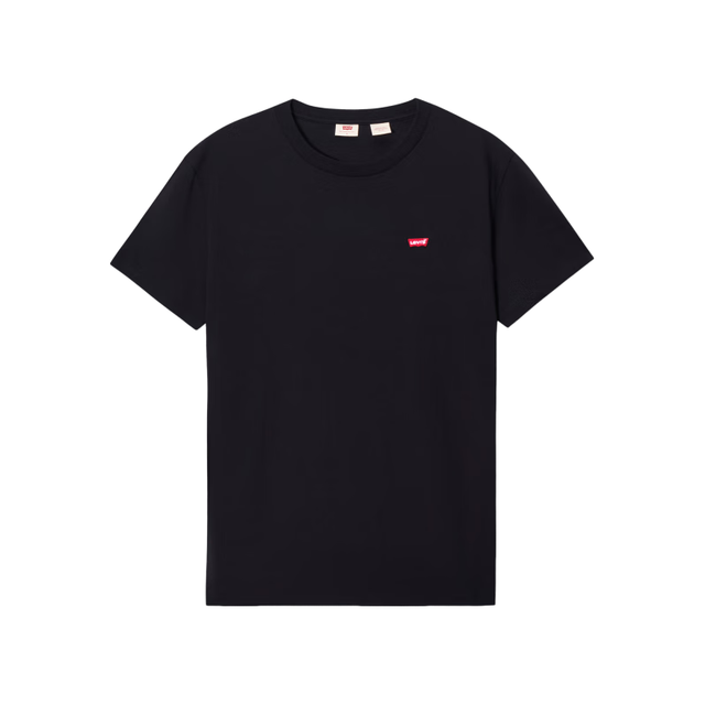 Levi's 24夏季同款短袖T恤字母logo刺绣贴布简约休闲潮流百搭 黑色 S