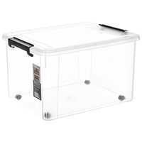 禧天龙(Citylong)特大号透明收纳箱塑料搬家箱衣服玩具收纳整理箱储物箱置物箱 【55.5*41.32.5】55升四轮三个装