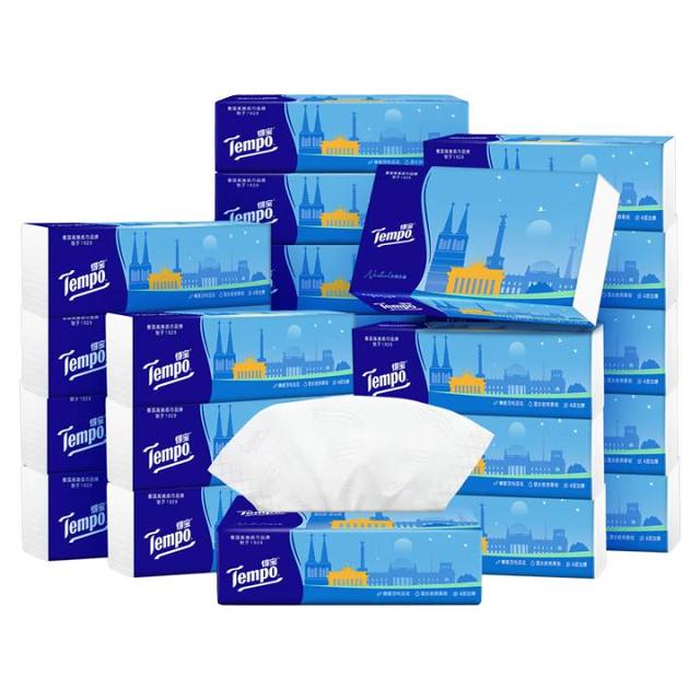 Tempo 得宝 欧式假日 加厚加大软抽纸巾 4层 80抽*20包