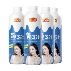 欢乐家 椰子汁 果肉型植物蛋白饮料 1L*4瓶