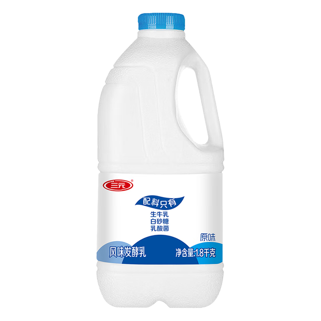 三元 风味酸牛奶 原味 1.8kg
