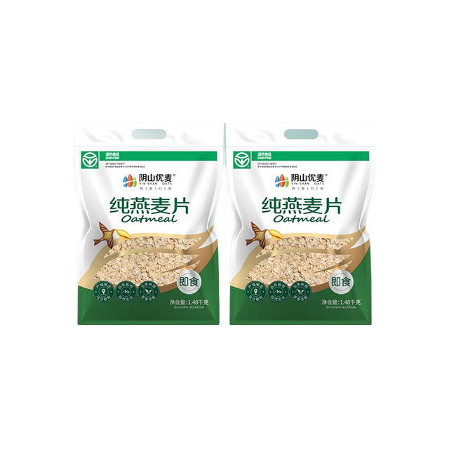 阴山优麦 纯燕麦片无添蔗糖纯麦片 1480g*2袋