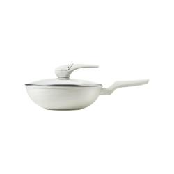 炊大皇 高端白鲸微压有钛不粘锅炒锅 30cm 带盖子
