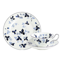 Wedgwood【魏大勋同款】野草莓墨蓝茶杯碟骨瓷茶壶咖啡杯碟 【中式套组】墨蓝一人悦享下午茶