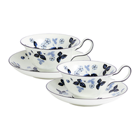 Wedgwood【魏大勋同款】野草莓墨蓝茶杯碟骨瓷茶壶咖啡杯碟 野草莓墨蓝2杯2碟 177ml