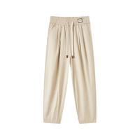 Semir/森马 显瘦锥形 女士休闲裤 白色调 L