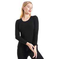 猫人(MiiOW)保暖内衣男士轻暖绒3A透气秋衣秋裤套装 神秘黑-女 2XL