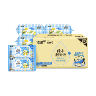 洁柔 湿厕纸小鹦鹉家庭装80抽*6包 洁厕湿纸巾厕纸湿巾 可冲入马桶