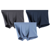 京东京造【长绒棉系列】50支棉7A抗菌男士内裤男平角内裤3条装组合五XXL 雾蓝色+深灰色+宝蓝色