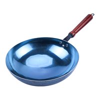 阎铁匠章丘炒锅铁锅轻便锻打炒菜锅无涂层老式物理不粘锅家用炒勺已开锅  轻便镜面木把32厘米 32cm