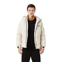 U.S. POLO ASSN.US保罗羽绒服男中青年外套连帽冬季保暖白鸭绒工装外套男百搭男装 米色 M