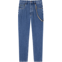 GXG男装 长裤牛仔裤直筒宽松凉感薄款时尚 23年夏季 蓝色 S 165/S