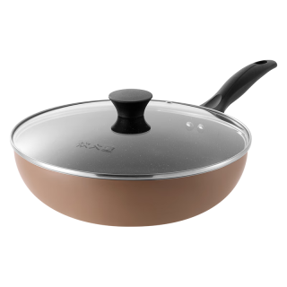 炊大皇 炒锅不粘锅 易洁轻量平底炒菜锅煎锅28cm 电磁炉通用 极皇JH28CG |超轻易洁平底多用锅 28cm